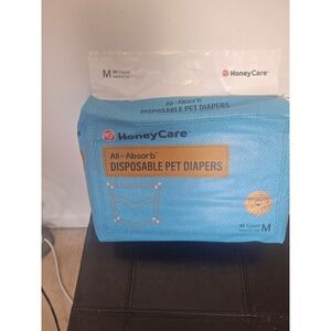 HoneyCare All-Absorb Disposable Pet Diapers Medium 30 Count 12-20 Inch Waist